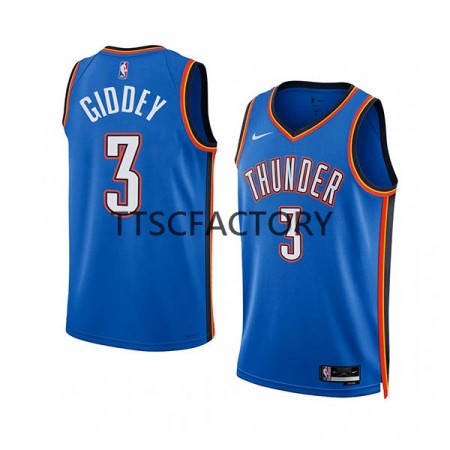 Maillot Basket Oklahoma City Thunder Josh Giddey 3 Nike 2022-23 Icon Edition Bleu Swingman - Homme